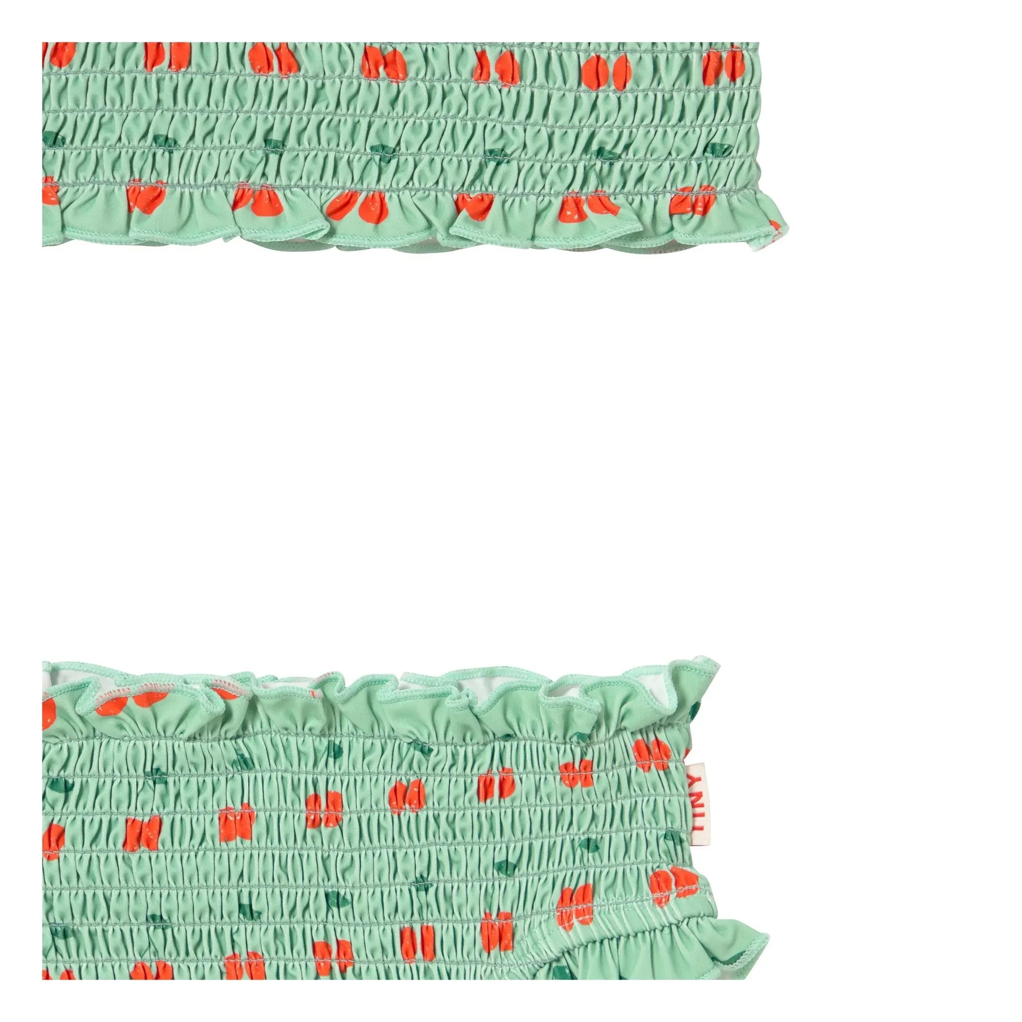 Tinycottons - Bañador con volantes Cherry | Agua verde