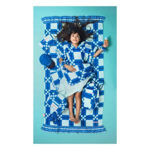 Jera Mini - Poncho de toalla a cuadros | Azul