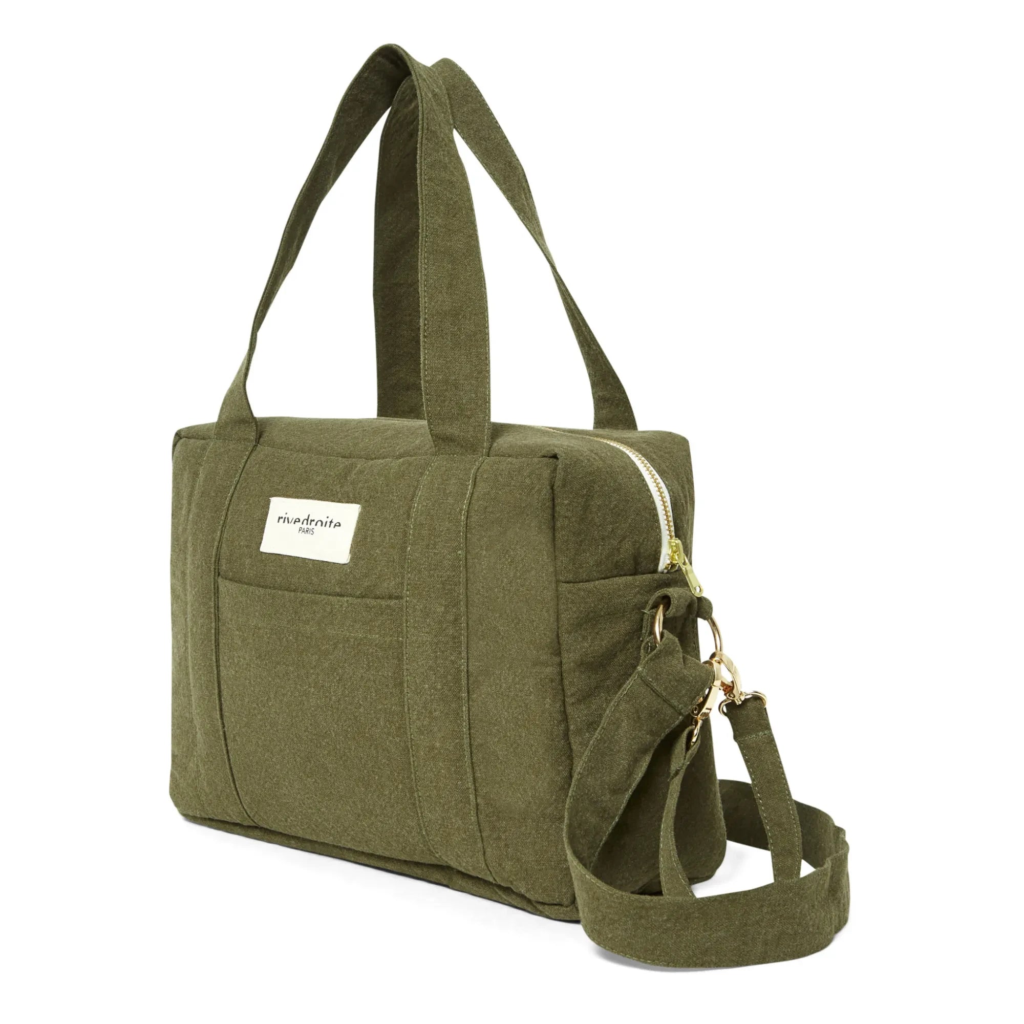 rivedroite - Bolso Maternal Mini Darcy de Algodón Reciclado | Caqui