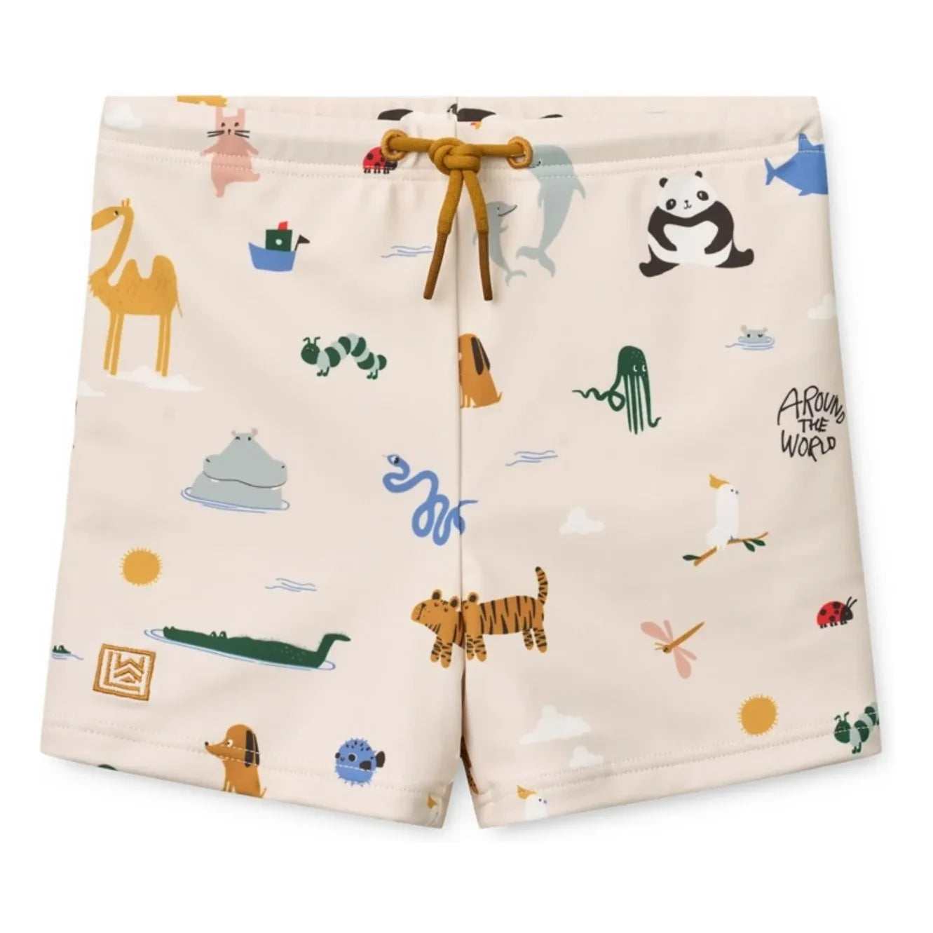 Liewood - Short de Baño con Animales Otto de Fibra Reciclada | Crudo