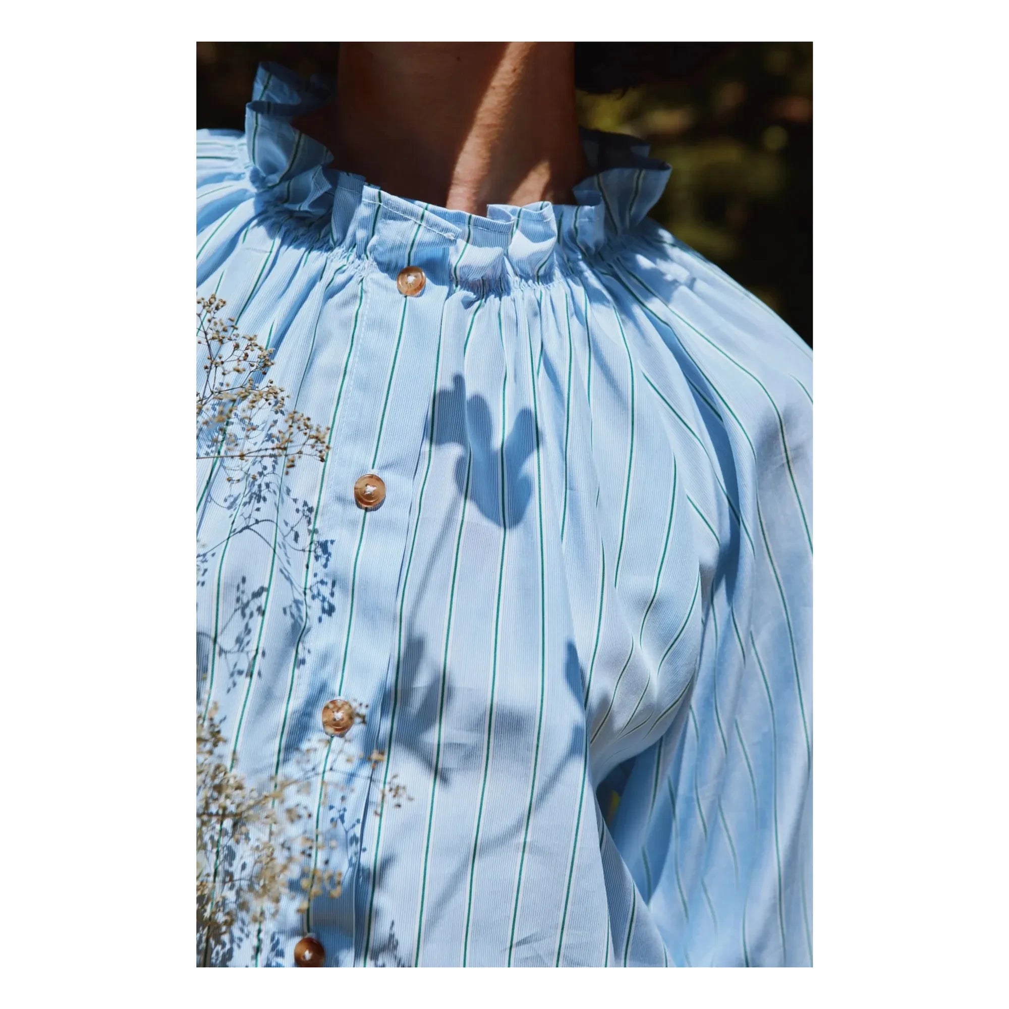 Poudre Organic - Blusa de rayas Garam | Verde