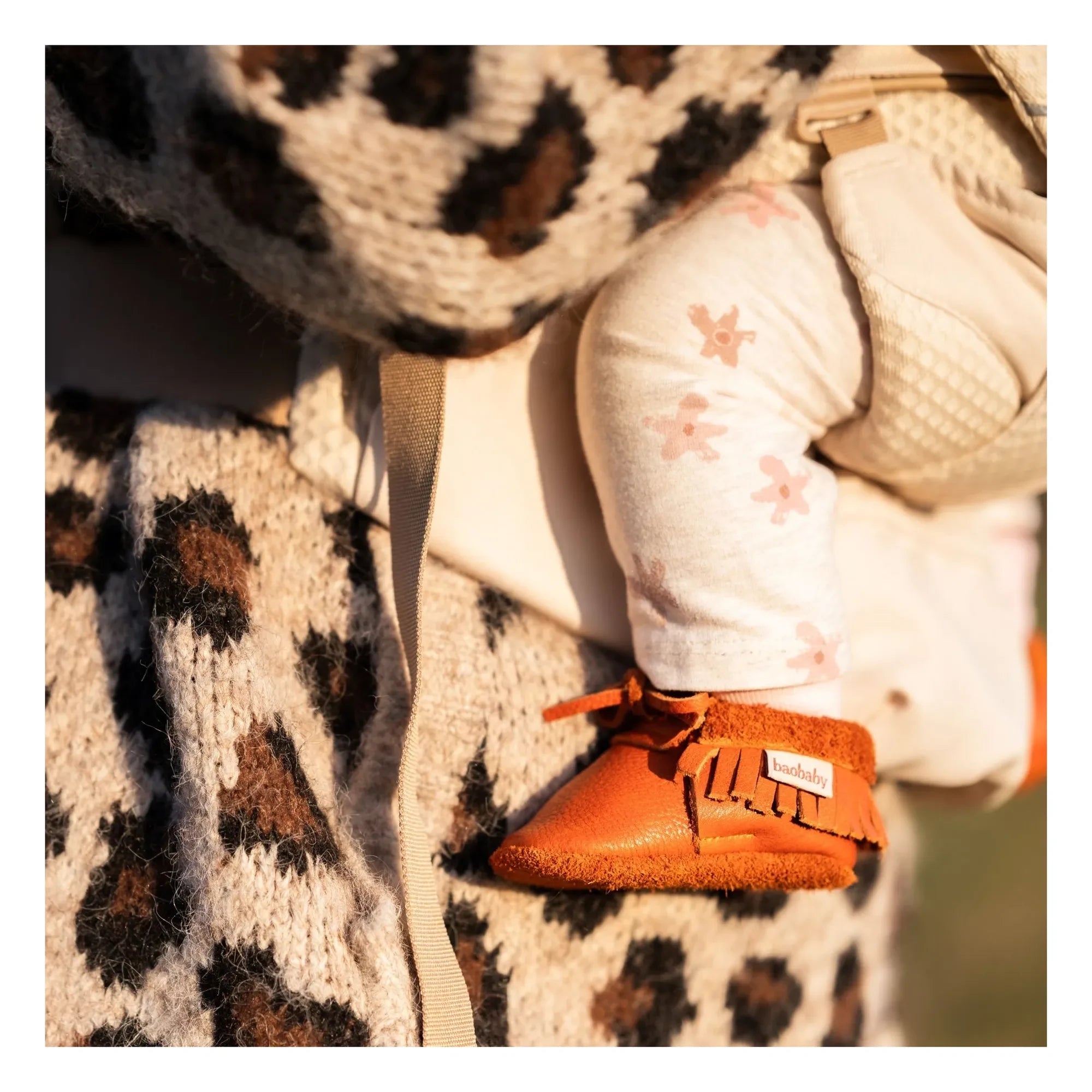 Baobaby - Pantuflas con Nudo y Flecos | Naranja