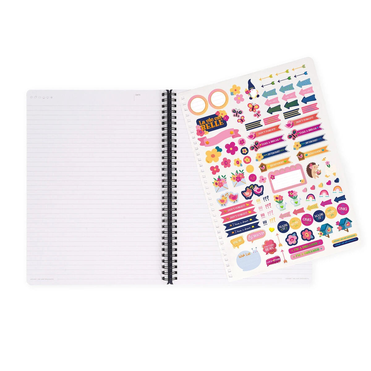 Legami - A4 Çizgili Defter Resimli Sert Kapak - Çiçekler - Spiral Ciltli