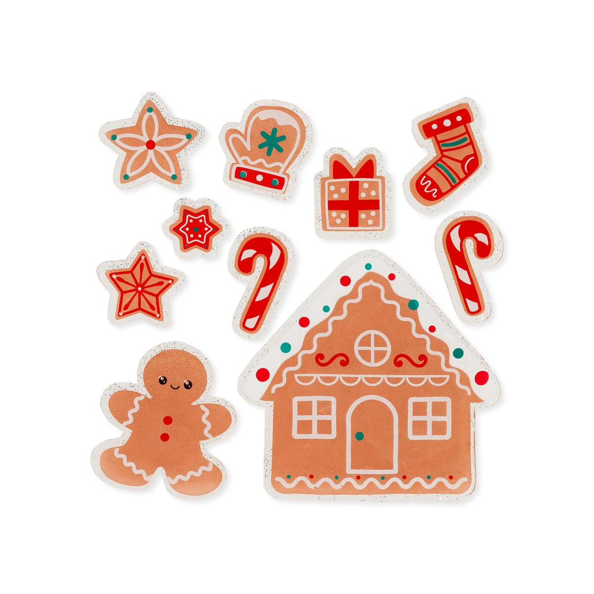 Legami - Conjunto de Calcomanías de Gel para Ventanas - Window-Glow - Pequeño - Santa Claus