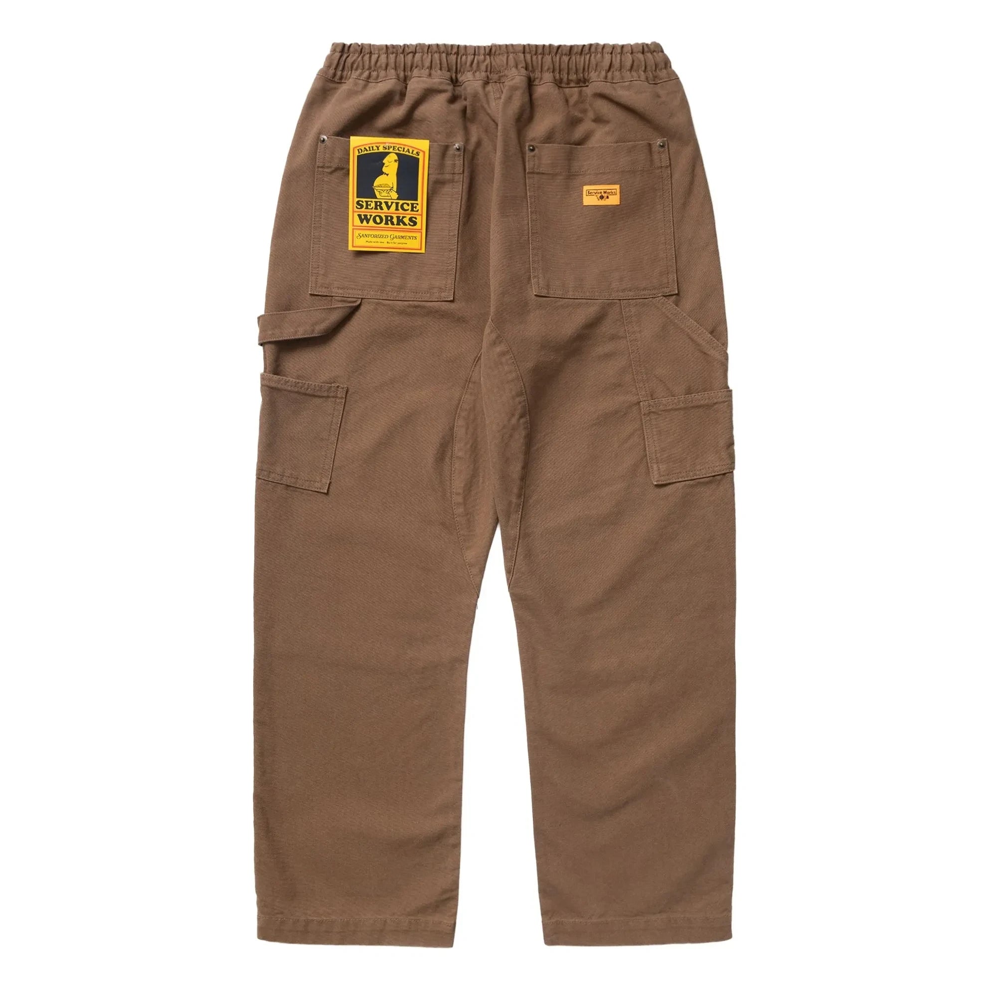 Service Works - Pantalones de cocinero Utility de algodón orgánico | Camel