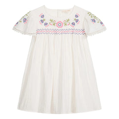 Louise Misha - Vestido bordado Ana Algodón orgánico | Blanco