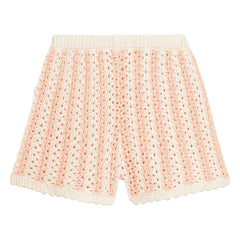 Louise Misha - Short perforado de punto a rayas Mekylane | Rosa