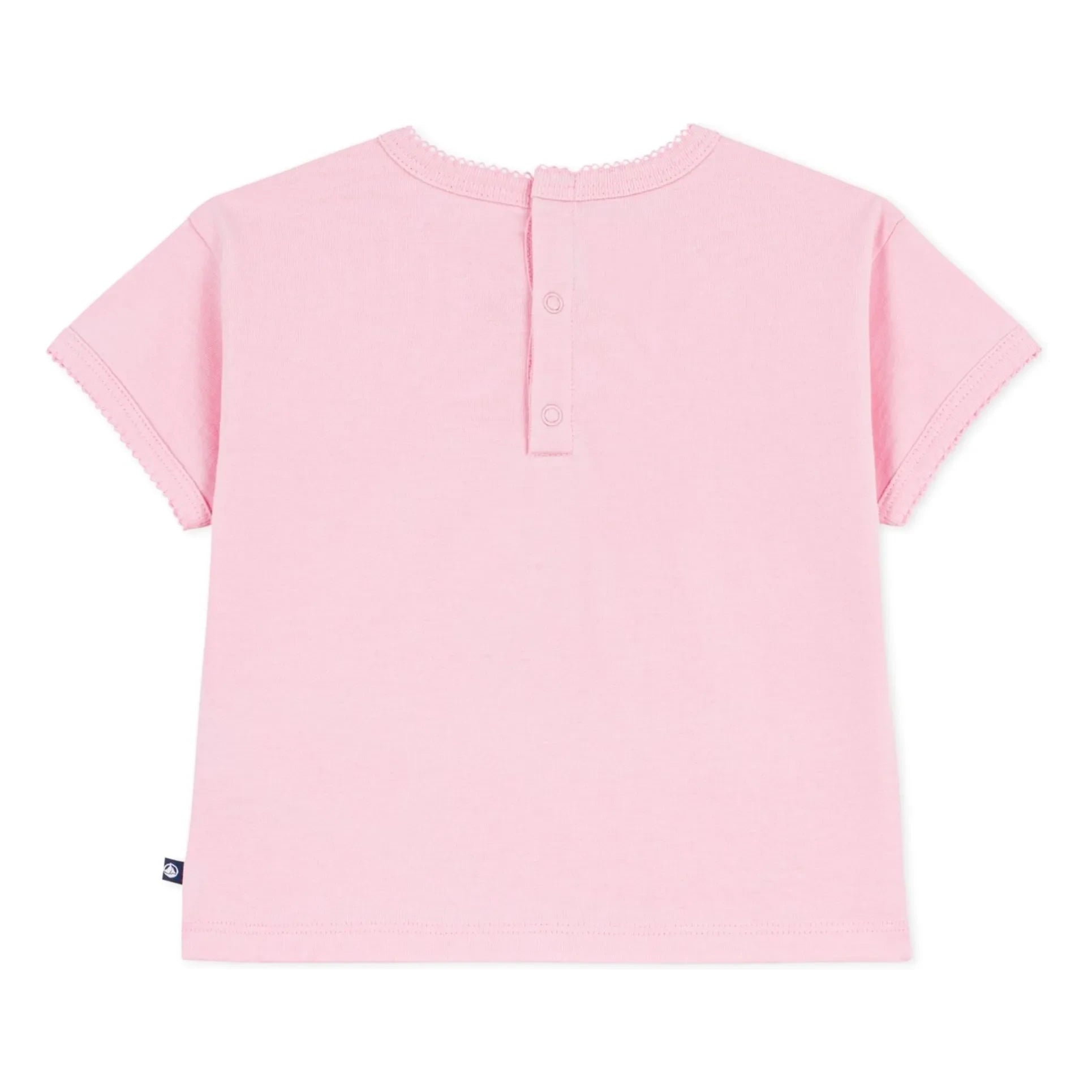 Petit Bateau - Camiseta de Corazones de Algodón Orgánico para Bebé | Rosa