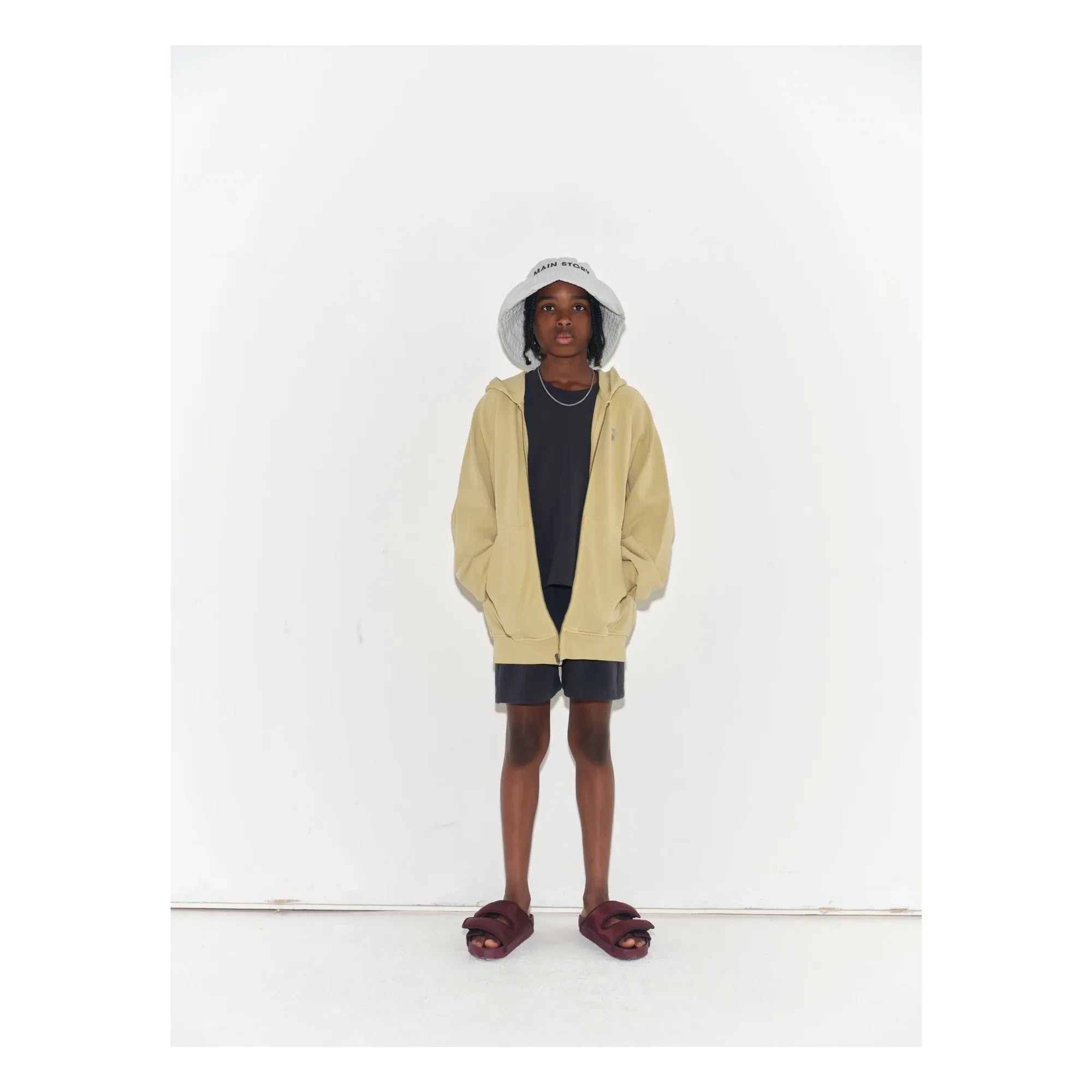 Main Story - Sudadera oversize con cremallera de algodón orgánico | Verde pistacho