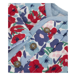 Petit Bateau - Chaqueta acolchada de algodón orgánico Fleurie | Azul