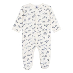 Petit Bateau - Pijama de dormir cebra de algodón orgánico | Crudo