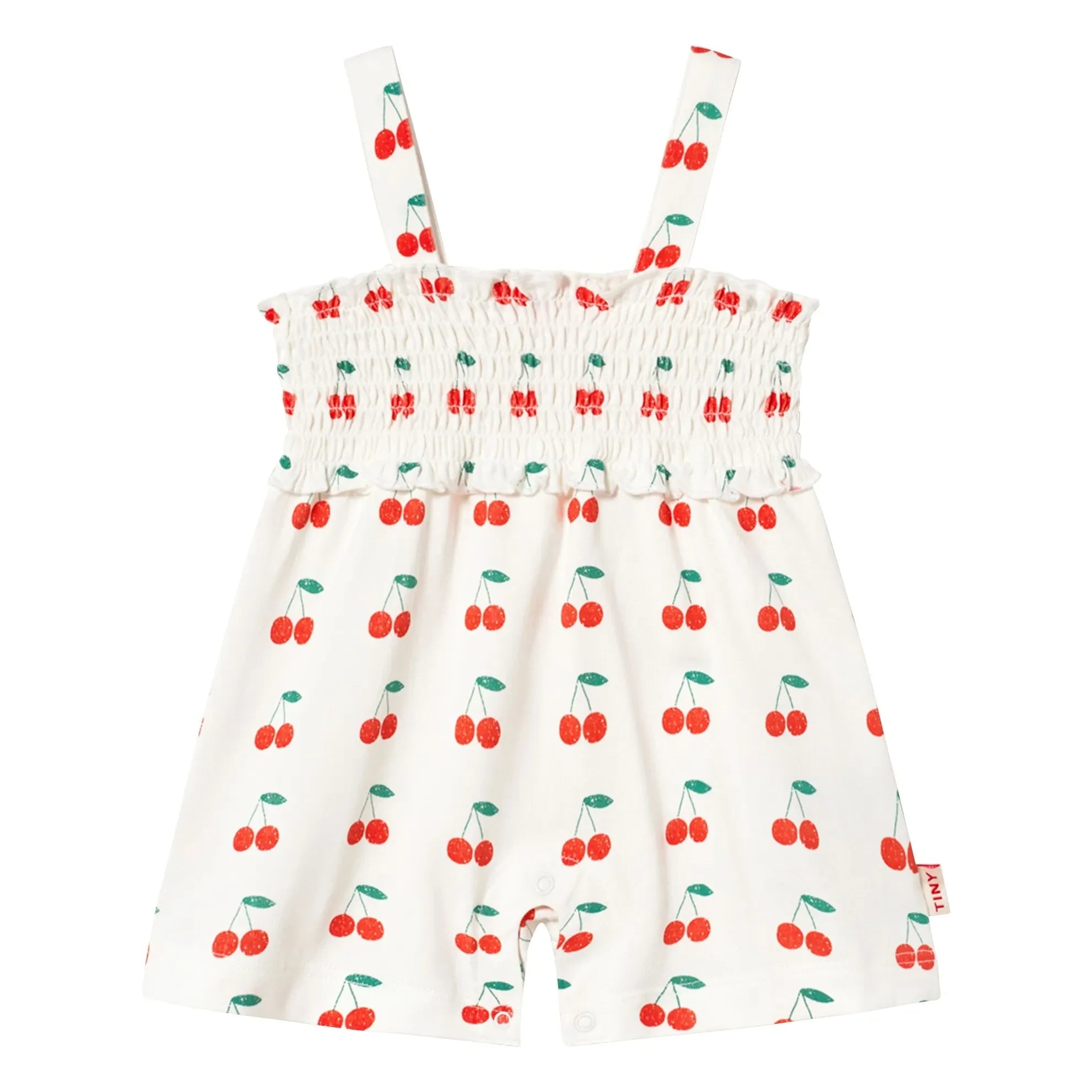 Tinycottons - Mono de algodón con estampado de cerezas | Blanco