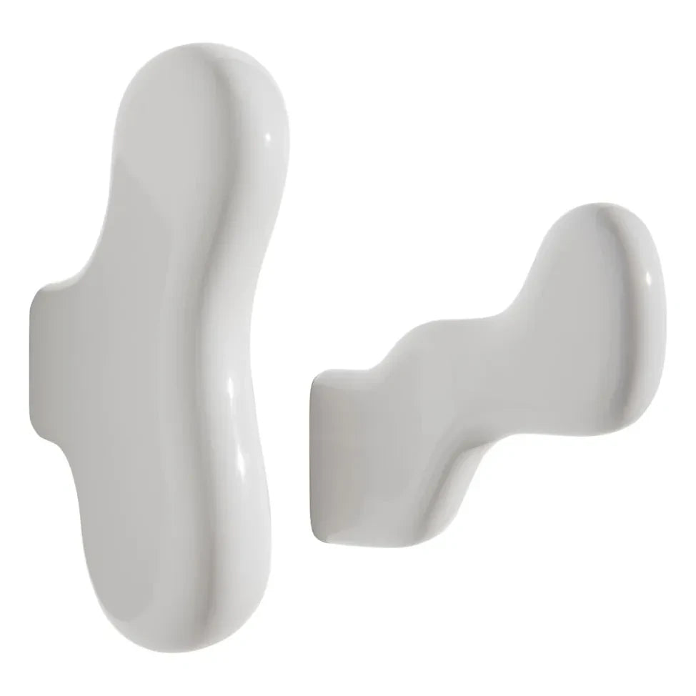 Pescaíto frito - Percheros de cerámica Klump - Juego de 2 | Blanco
