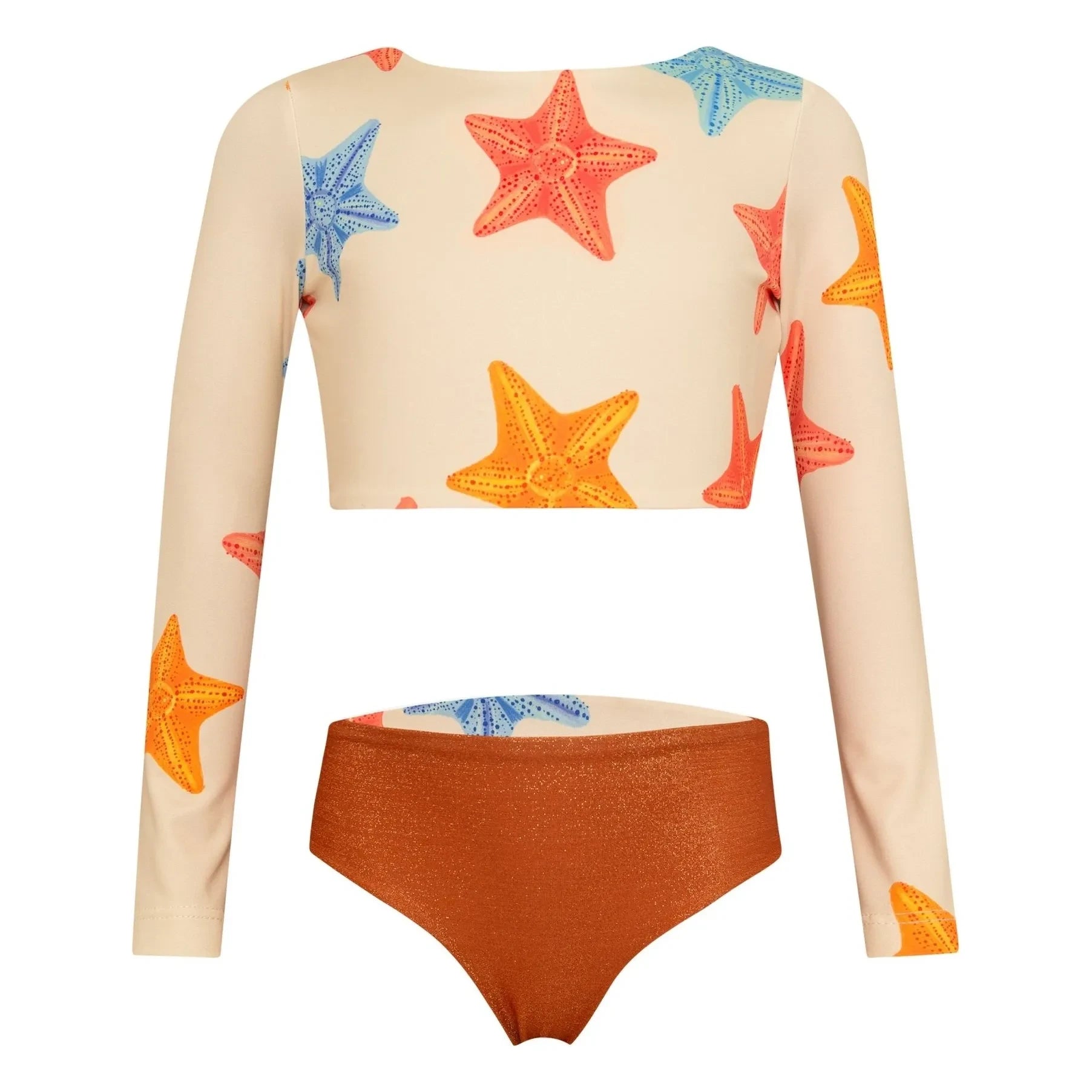 Pepita & Me - Bañador de manga larga Sun Etoiles | Crudo