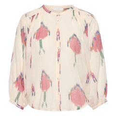 By Bar - Blusa de algodón orgánico Becky Ikat | Blanco