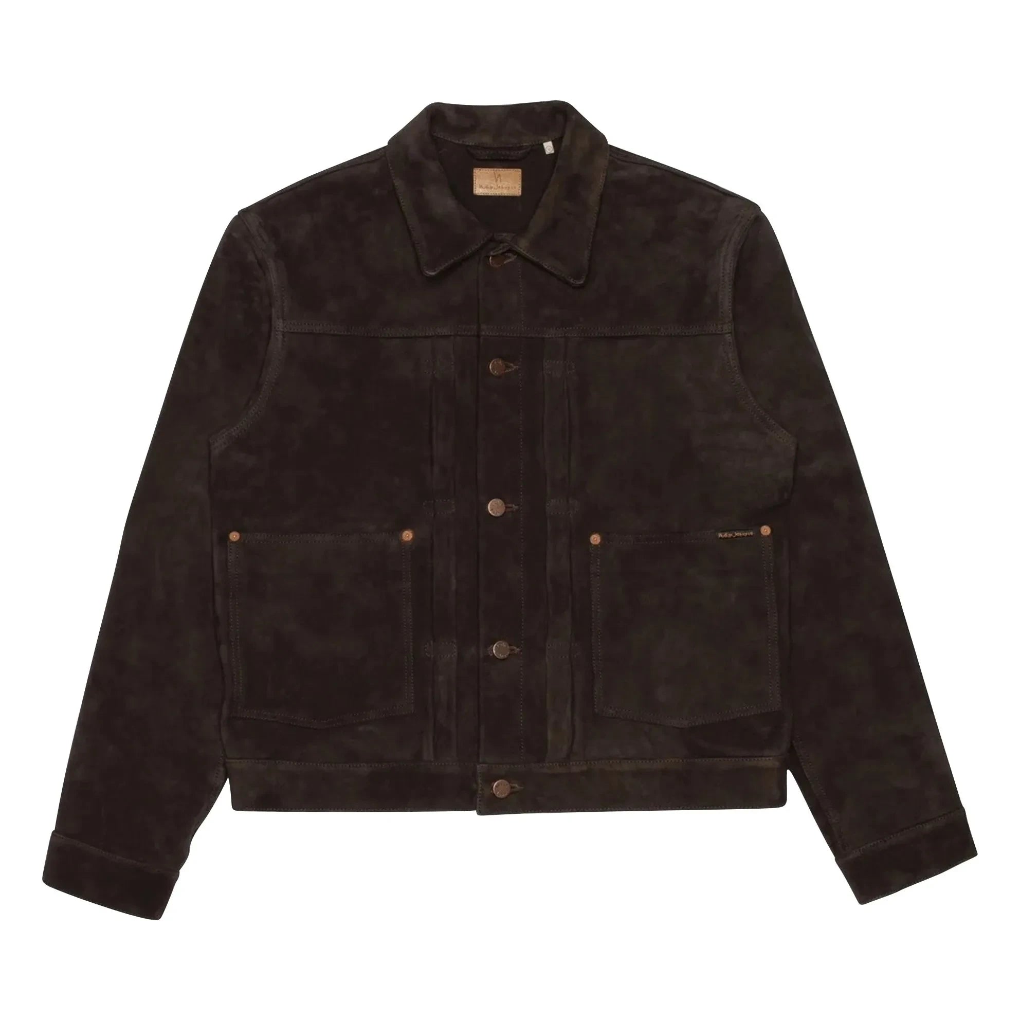 Nudie Jeans - Chaqueta de cuero de ante Dante II | Marrón oscuro