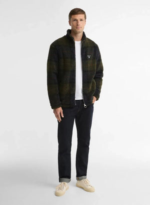 Barbour - Chaqueta de Polar con Cremallera a Cuadros | Caqui