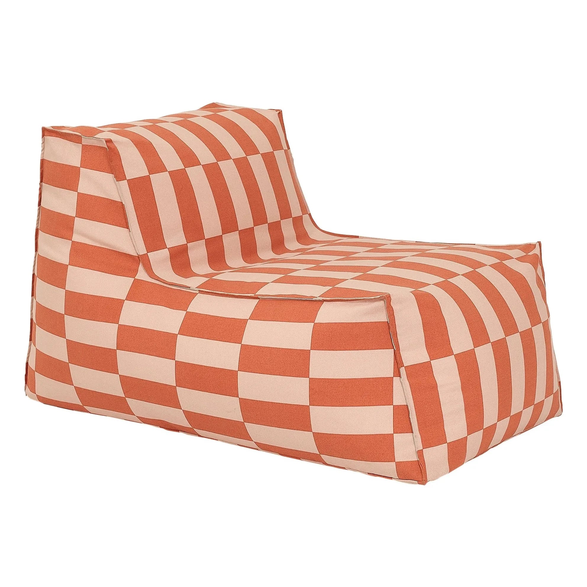 Nobodinoz - Puf largo de exterior Matteo Tiles | Naranja