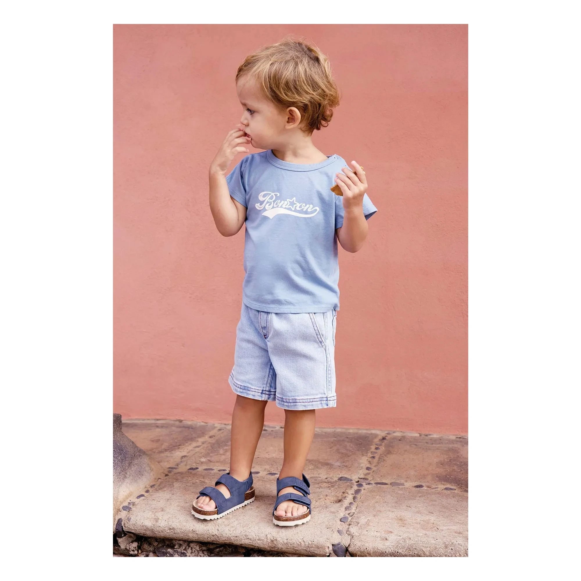 Bonton - Pantalón corto Lyon Chambray | Azul vaquero