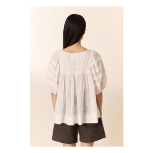 Leon & Harper - Blusa Cindie de Algodón Orgánico | Blanco