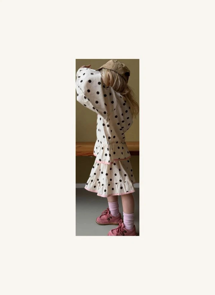 SISSEL EDELBO - Blusa Diana Pois Algodón Orgánico - Colección Infantil | Crema