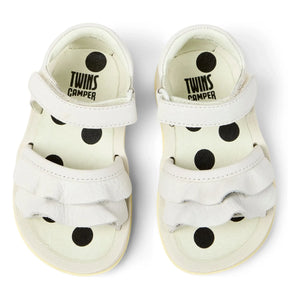 Camper - Sandalias con volantes Bicho Baby | Blanco