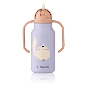 Liewood - Kimmie Paslanmaz Çelik Su Şişesi - 250 ml | Cat/Warm lilac
