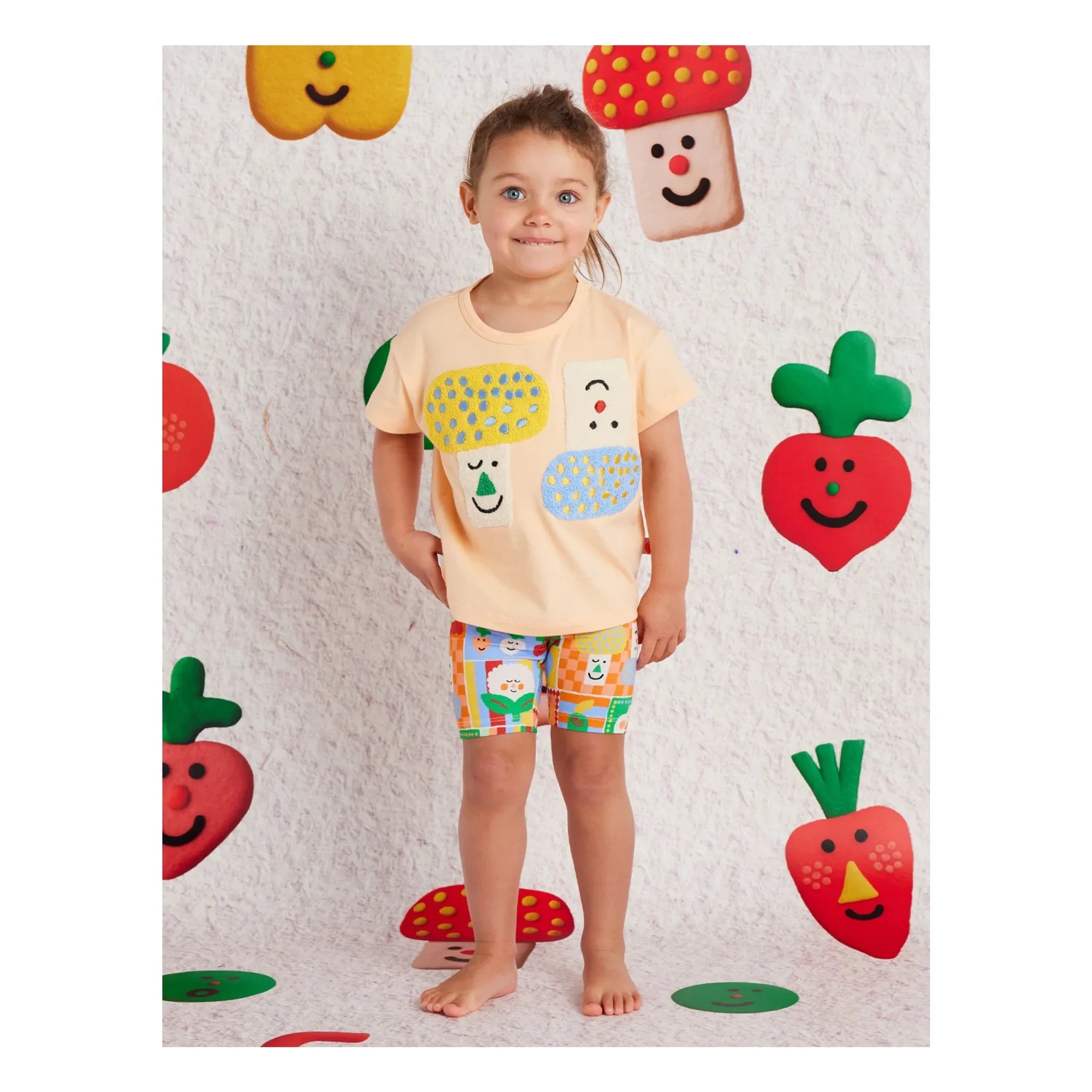 Halcyon Nights - Pantalones cortos de bicicleta de algodón orgánico con verduras | Naranja