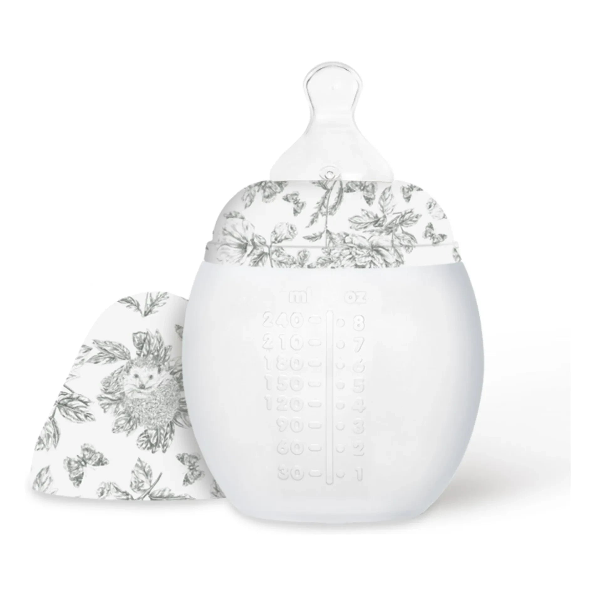 Elhée - Biberones de silicona médica Toile de Jouy y tetina fisiológica - Elhée x Tartine et Chocolat | Gris