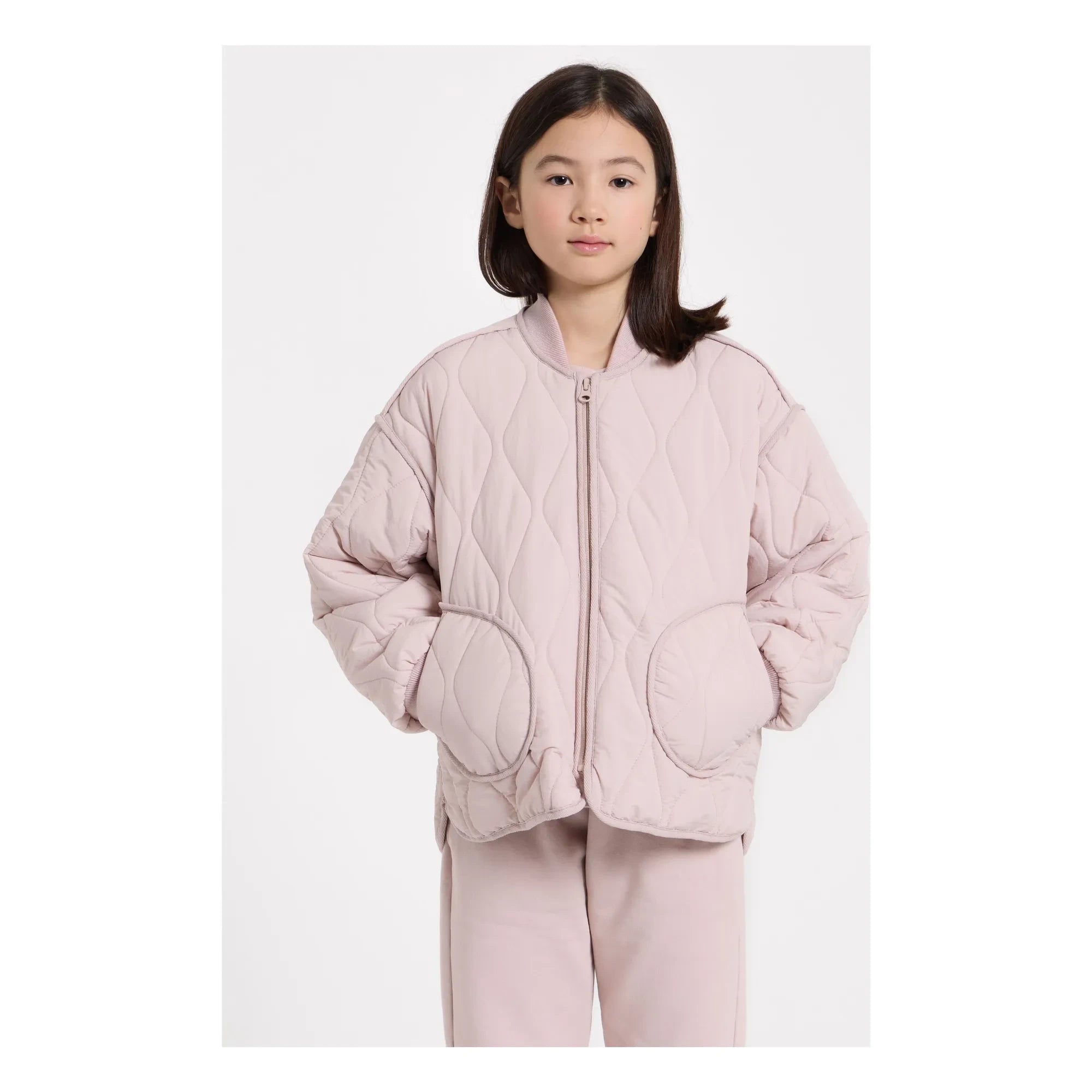 Smallable Kid - Bomber acolchada de lana | Rosa pálido