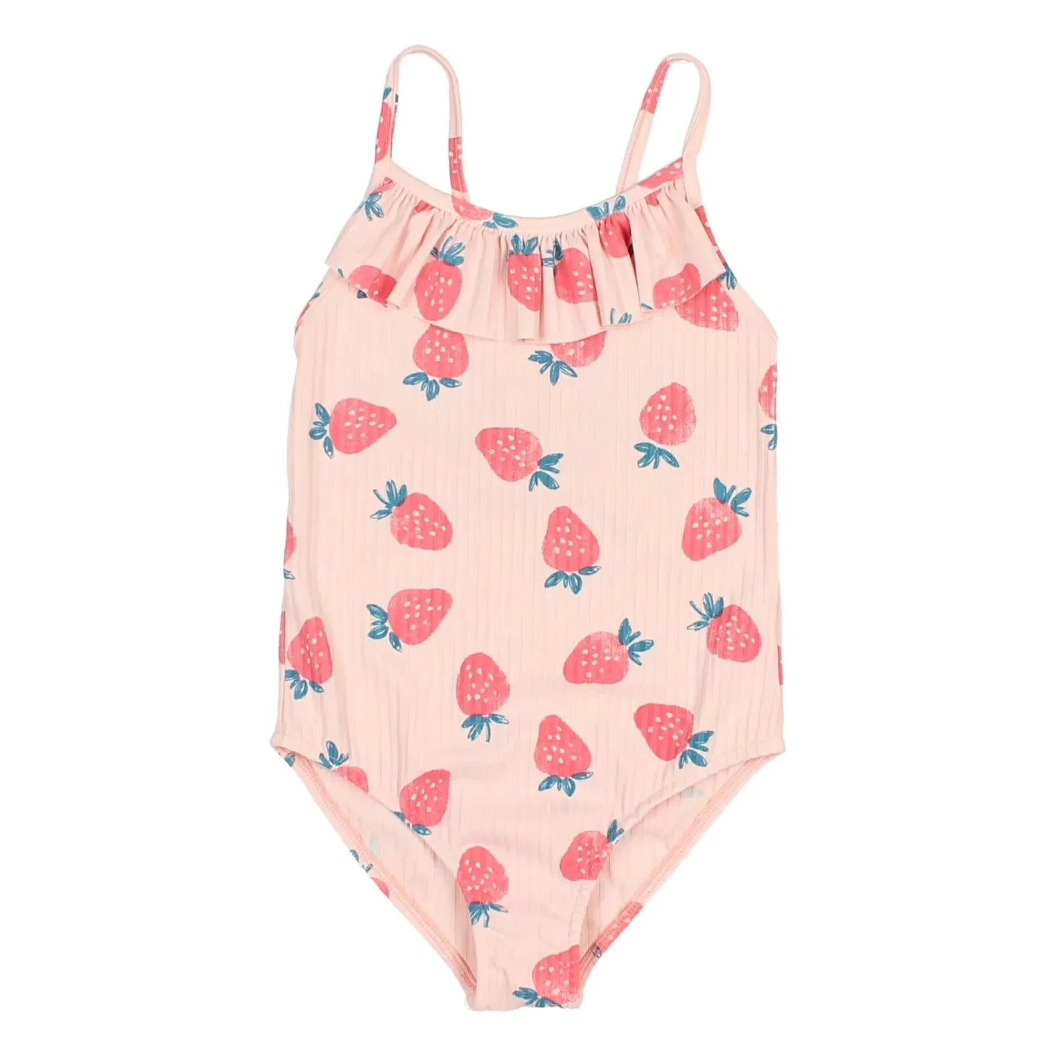 Búho - Bañador con fresas en relieve | Rosa palo