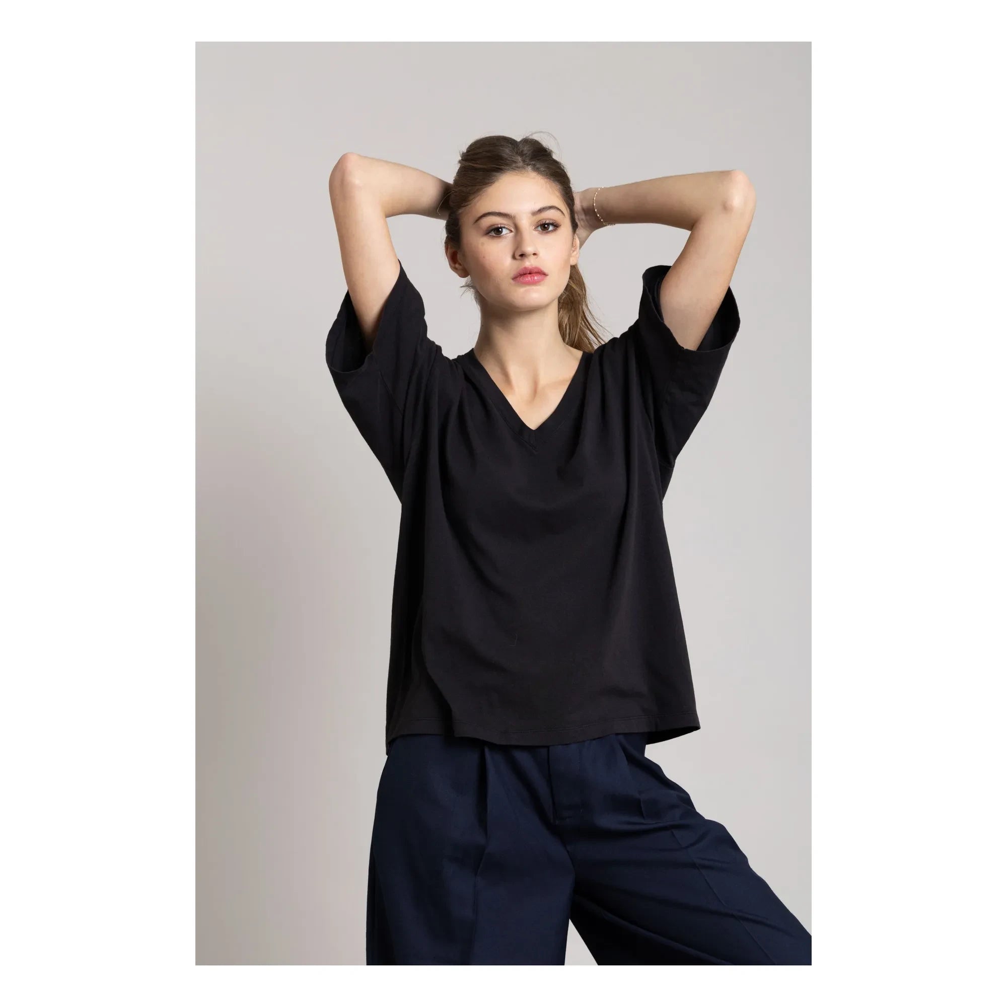 Smallable Mujer - Camiseta de nube de algodón orgánico | Negro