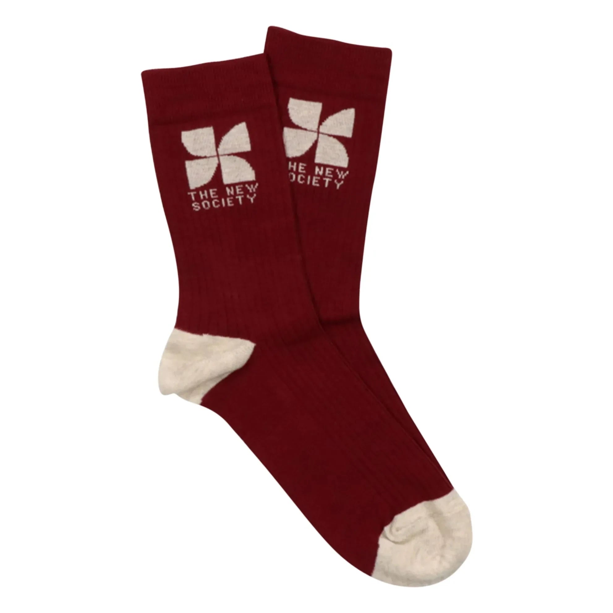 the new society - Calcetines con logo | Burdeos