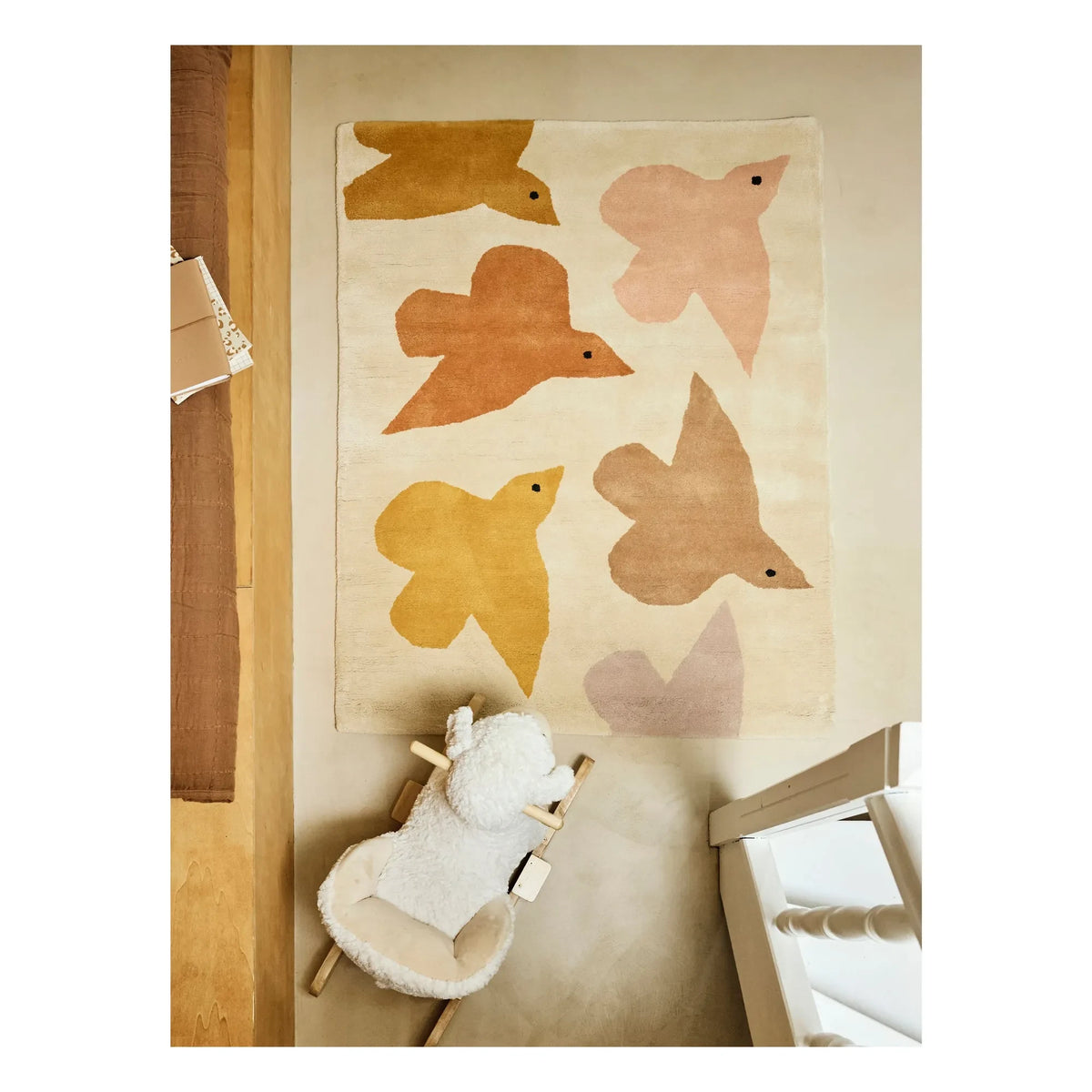 Bleuu-studio - Alfombra de pájaros | Ocre
