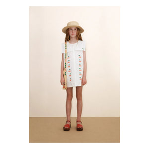 Tinycottons - Vestido con cuello de cerezas | Blanco