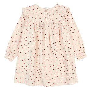 Búho - Vestido Mini con Volantes y Corazones | Rosado Claro