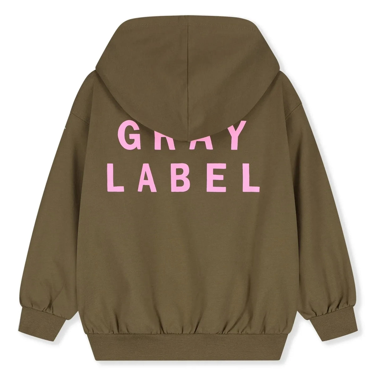 Gray Label - Sudadera con Cremallera Algodón Orgánico Gris Etiqueta | Marrón