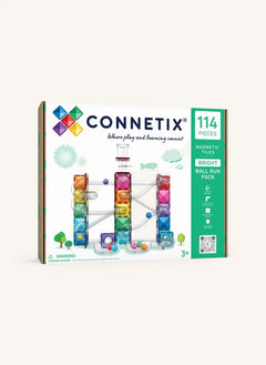 Connetix - Arcoíris | Paquete de Carrera de Bolas Brillantes de 114 piezas