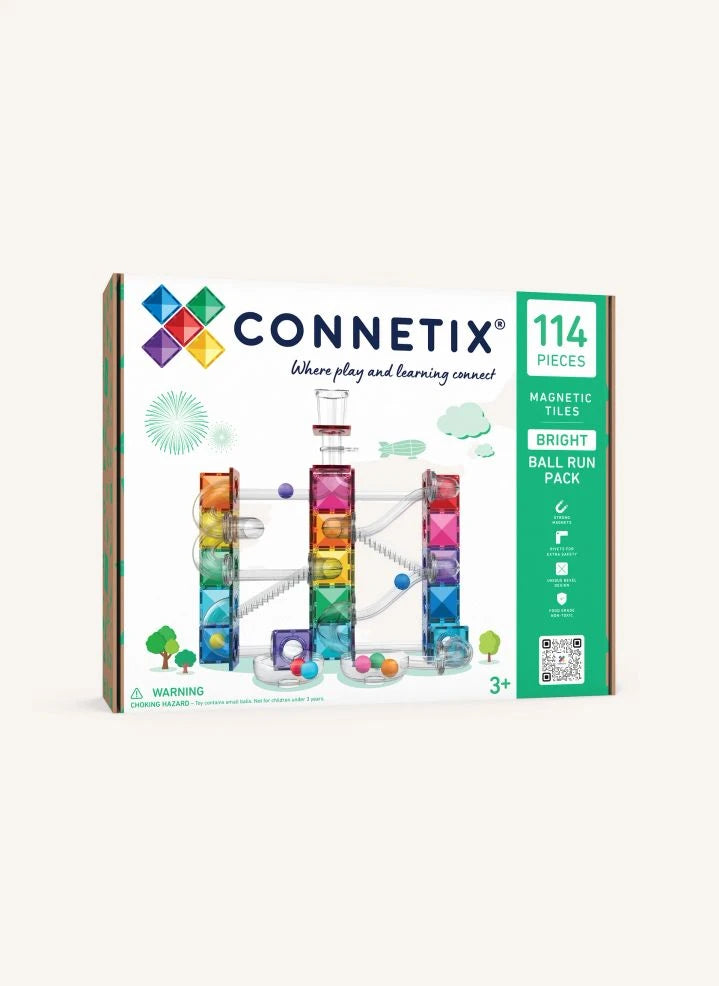Connetix - Arcoíris | Paquete de Carrera de Bolas Brillantes de 114 piezas