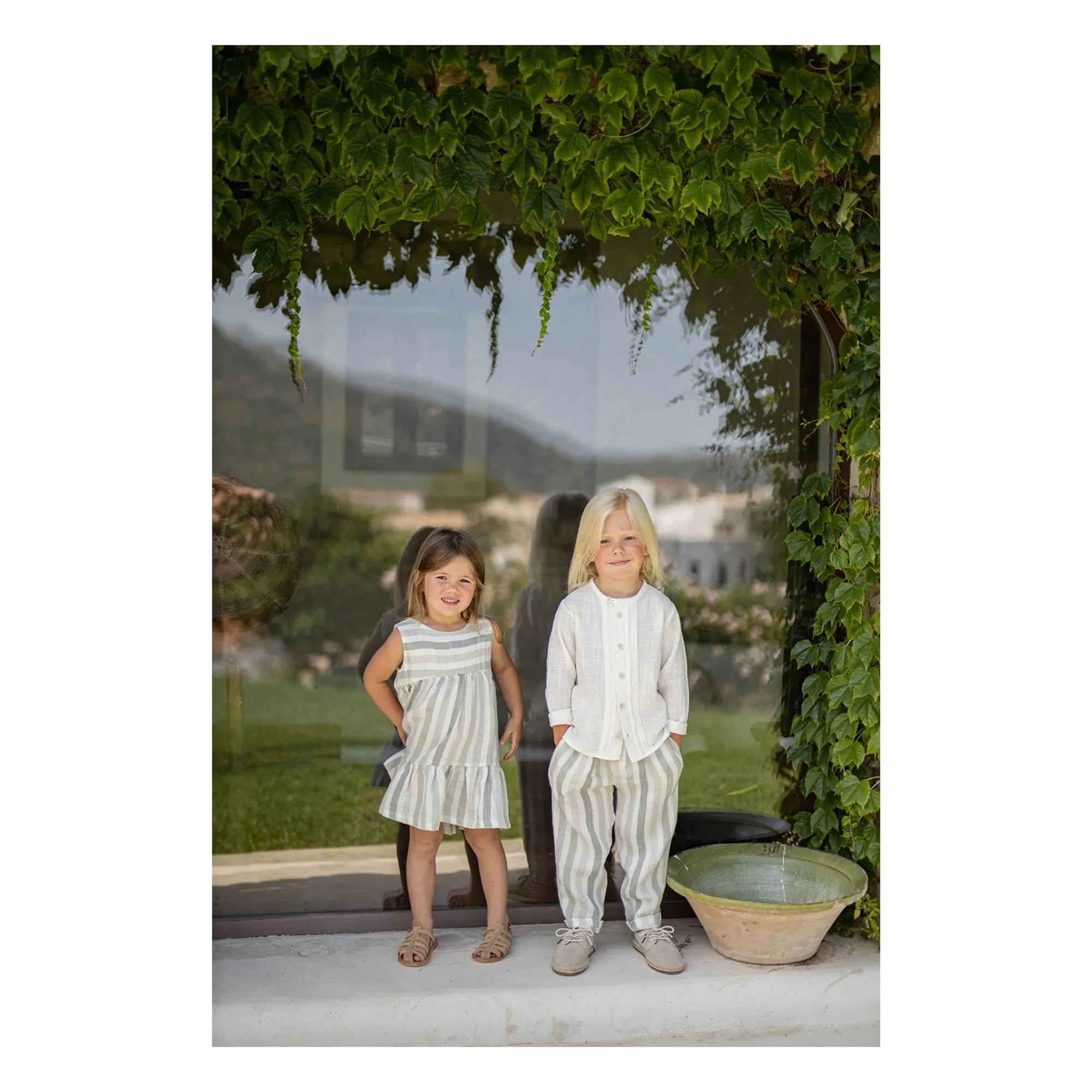 1+ in the family - Regencos Pantalón de lino a rayas | Crudo