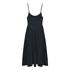 the new society - Vestido de algodón y lino Lippia | Negro