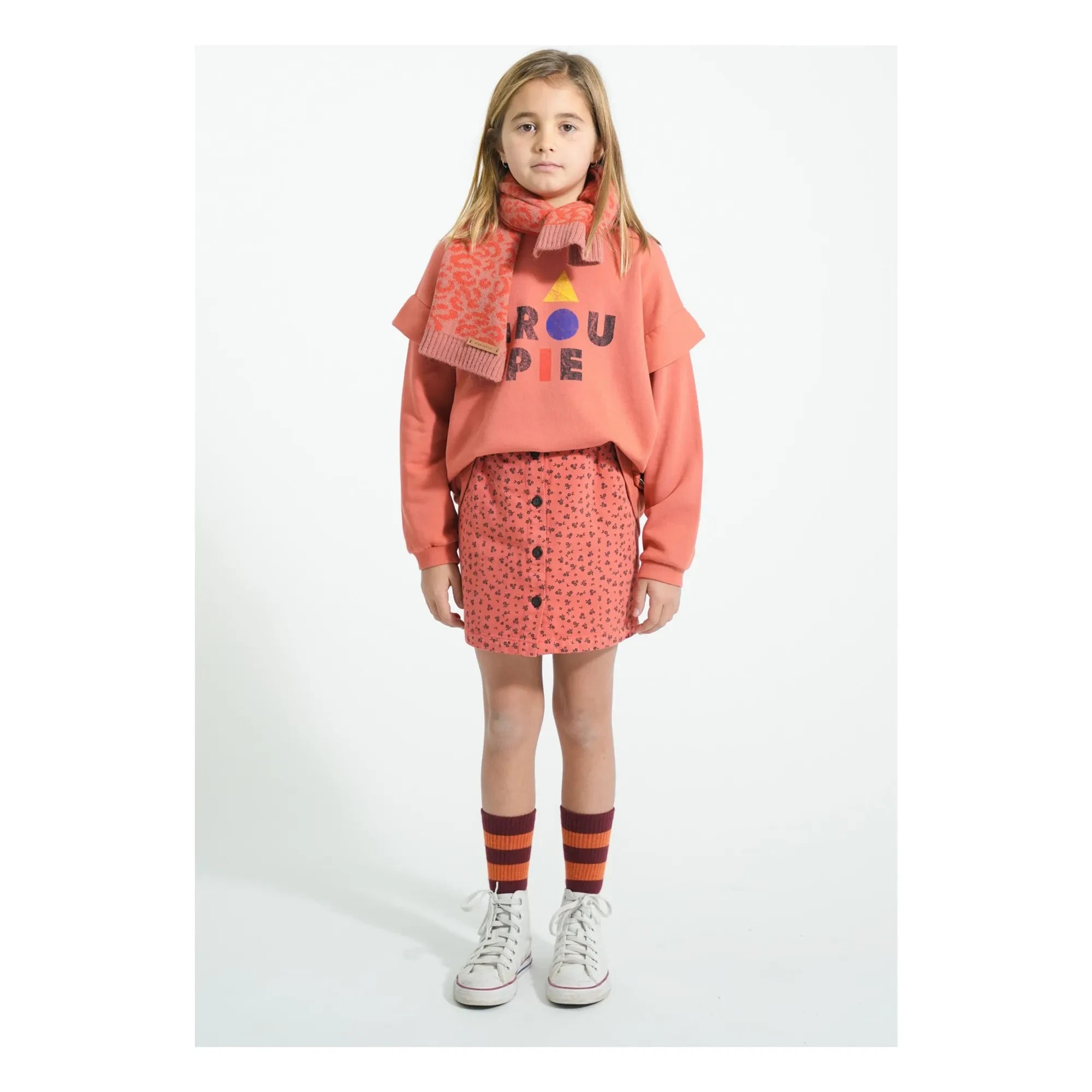 Piupiuchick - Falda de botones con estampado floral | Coral