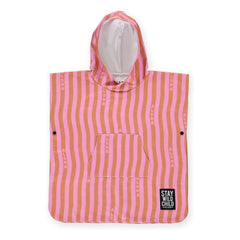 Beach & Bandits - Poncho a rayas de algodón orgánico Aloha | Rosa