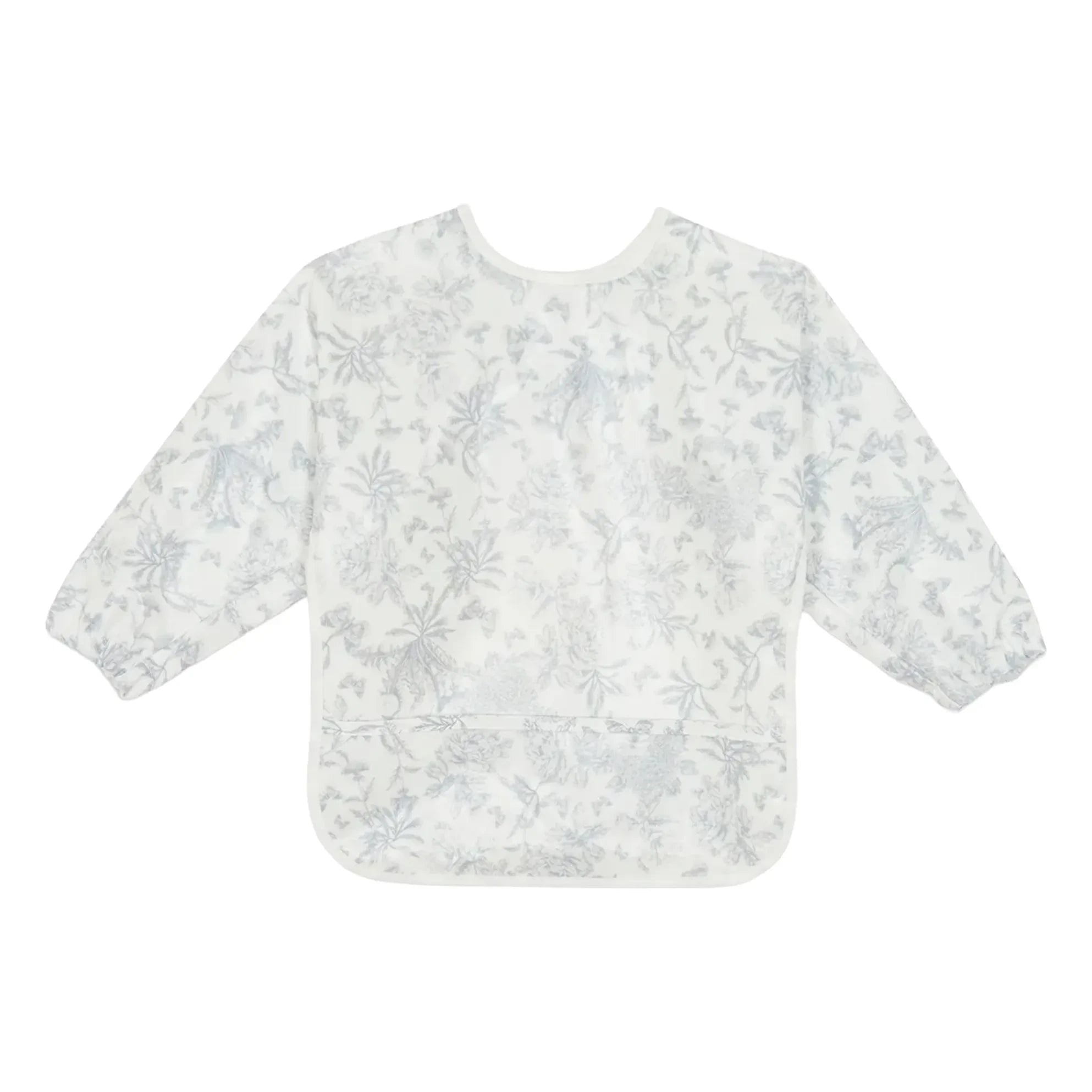 Tartine et Chocolat - Babero con mangas estampado Toile de Jouy | Gris