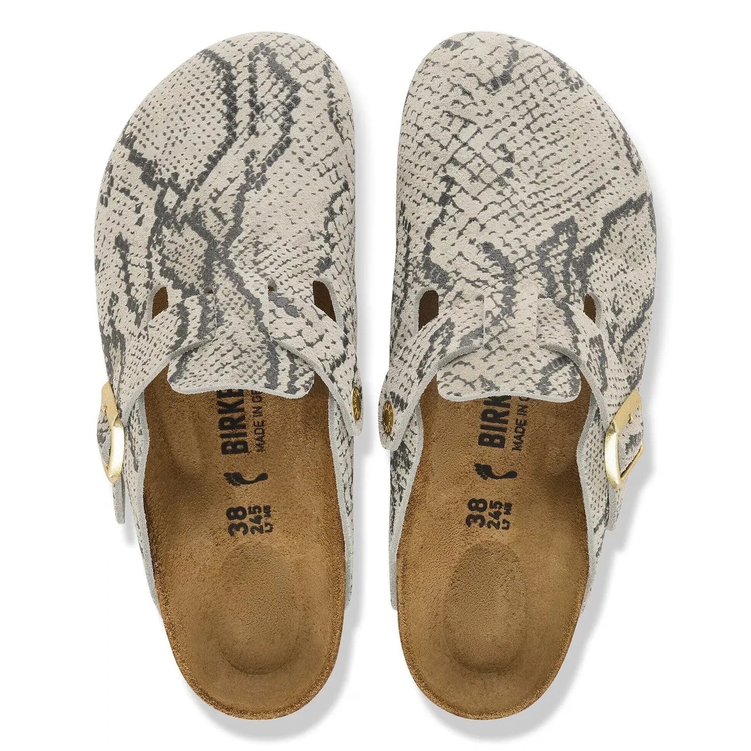 BIRKENSTOCK - Boston Rivet Yılan Derisi Clog | Açık gri