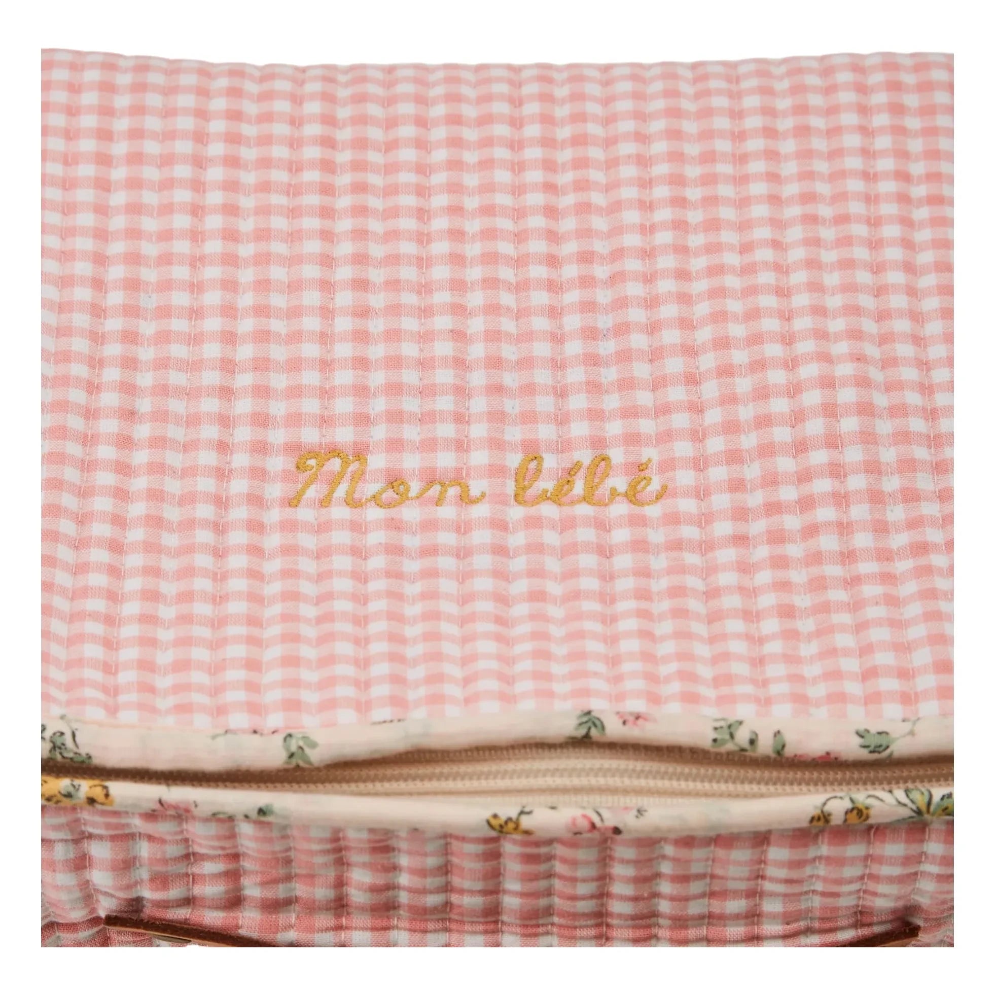 Emile et Ida - Cesta de almacenaje Vichy pequeña | Rosa