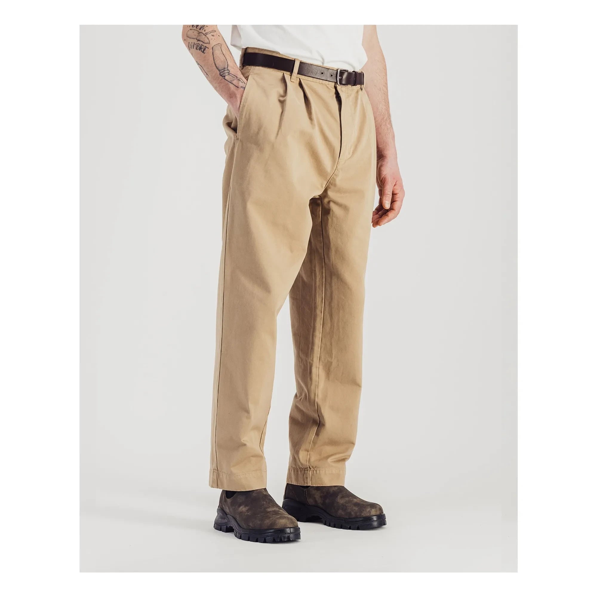 Parages - Pantalón de sarga con doble pinza | Beige