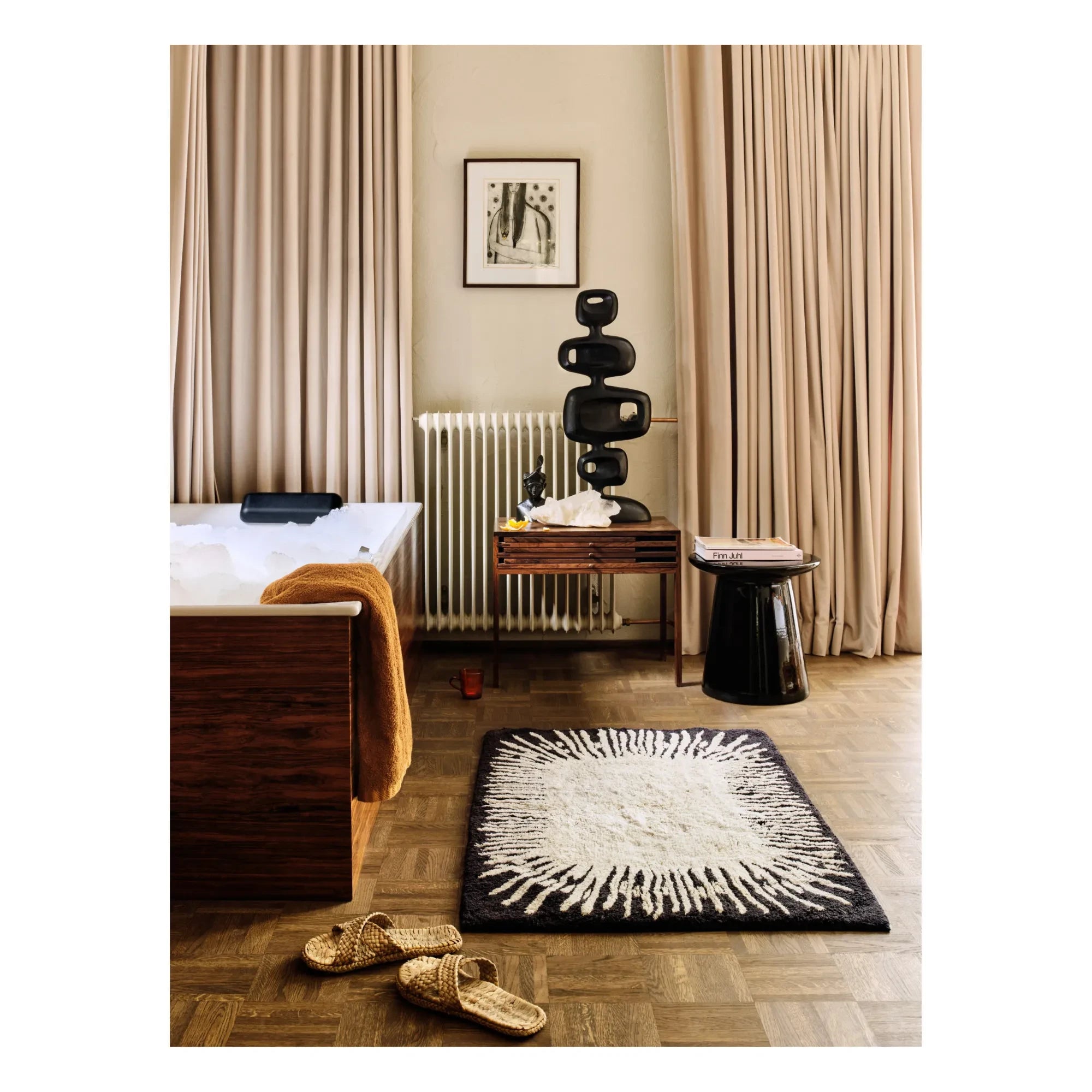 HKliving - Mesa de centro de gres | Negro
