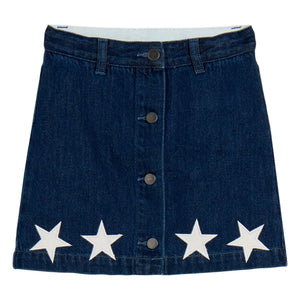 Stella McCartney Kids - Falda vaquera con estrellas | Azul oscuro