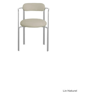Gabrielle Paris - Silla Hortense en lino y acero cromado | Gris